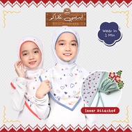GERPI Dewi Kids Instant Shawl ( Siap Inner Tali ) Printed Double Chiffon | Tudung Printed Budak Perempuan