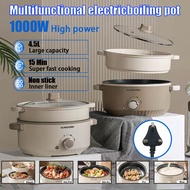 (Ship in 24hrs)1000W Non-Stick Interior Electric Hot Pot  4.5L Multi Rice Cooker with Steamer 3 Heat
