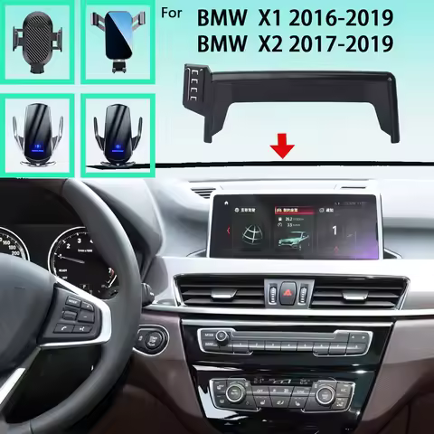 Car Phone Holder For BMW X1 F48 F49 2016-2019 X2 F39 2017-2019 Mobile Phone Support Car Mounts Wirel