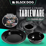 BLACKDOG Cup Bowl Plate Set Outdoor Camping Enamel Portable Cookware khemah Pinggan Mangkuk Cawan