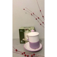 (MS013) Safira Ceramic Mug with Lid Set / Mug, Coaster, and Lid / Gift Mug Set