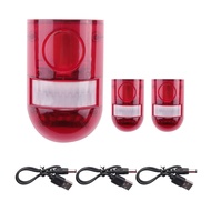 3 Pack Solar Strobe Light with Motion Sensor Alarm 129DB Sound Security Siren IP65 Waterproof for Vi