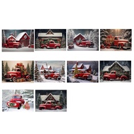 Christmas Background Cloth Party New Year Vintage Red Truck Children Photo Studio Photography Background Cloth