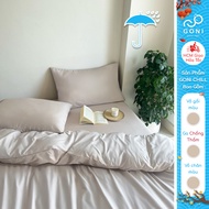 GONI CHILL Waterproof Duvet Cover Set in Beige color - Elastic bed sheets 4-25cm high, sizes 1m,1m4,