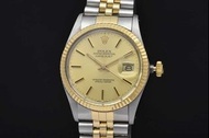 ROLEX 勞力士 16013 Oyster Perpetual Datejust 36 Men's SS/YG Automatic Champagne Dial R Number