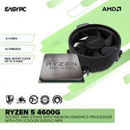 EasyPC | AMD Ryzen 5 4600G Socket Am4 3.7GHz with Radeon Graphics Processor w/ CPU Cooler Q100v2 MPK
