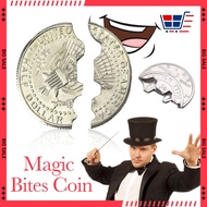 Folding Magic Coin Half Coin Illusion Gimmick Stage Street Party Magic Prop