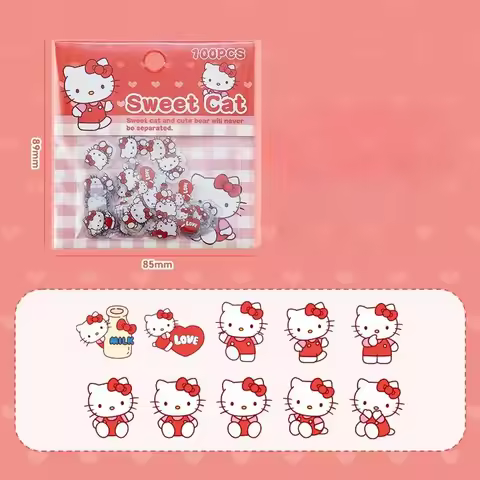 Hello Kitty Stickers New Kawaii Cartoon Cute Small Pattern Hand Account Stickers Delicate Fashion Wa