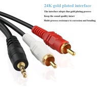 Audio Jack to 2 RCA Gold Plated 1.5 Meter Cable 3 Meter/ 5 Meter Cable 1/2 Audio 3.5mm to RCA