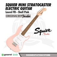 Squier Mini Stratocaster Electric Guitar, Laurel FB, Shell Pink