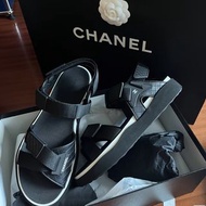 CHANEL 黑色 運動涼鞋