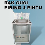 Rak Cuci Piring Keramik Kaca Wastafel 1 Pintu, 2 Pintu, dan 3 Pintu