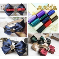 3.8CM Emas Tepi Reben Aksesori DIY Buatan Tangan Aksesori Rambut Bow Bahan Satin Reben Pembalut Hadi