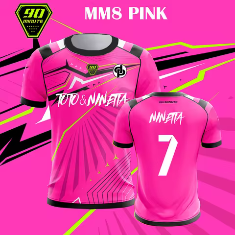 “2025 Unisex MM8 PINK Jersey! Retro Rose Fabric + Embossed ‘TOTO & NINETA’—‘NINETA 7’ Back for Playf