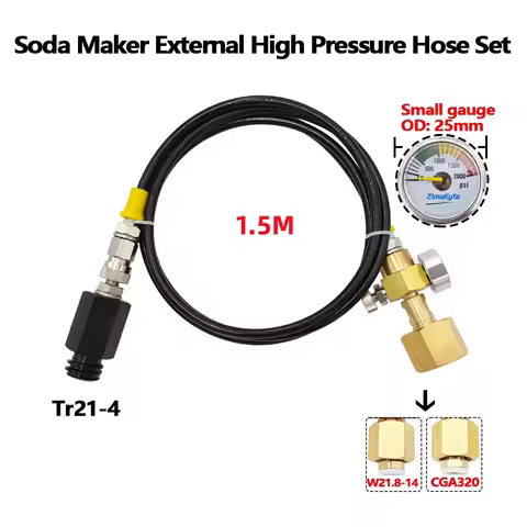 Soda Water External High Pressure Hose Kit for Sodastream Homebrew CO2 Carbon Dioxide Tank,Tr21-4 to