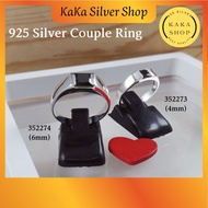 Original 925 Silver CZ Black Stones Couple Ring | Cincin Perkahwinan / Tunang Batu CZ Hitam Perak 92