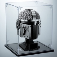 Acrylic Display Case for Lego Helmet - Interior 7*7*9 inches, 3MM Thick, Solid Wooden Base. Fit for 