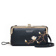 LINew Purse Lady Korean Fashion Diagonally Slung Shoulder Mobile Phone Bag Horizontal Multi-purpose Hardware Clip Bag Phone Wallet Sling Bag