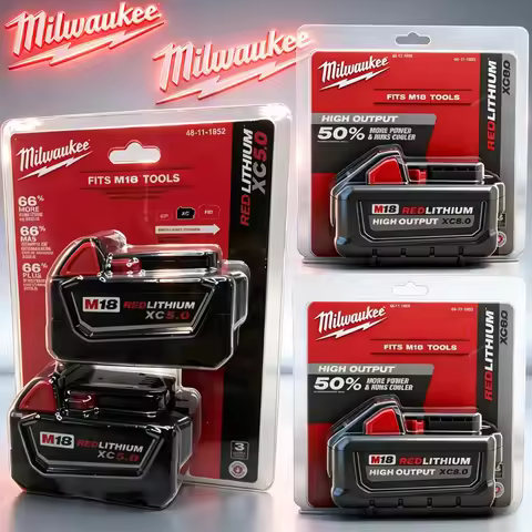 100% Original Milwaukee M18 XC 18V 8.0Ah, for Milwaukee Tools Rechargeable Battery 18V 48-11-2830 07