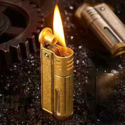 Retro Creative Metal Kerosen Lighter Open Flame Cigarette Lighter Personality Grinding Wheel Metal K