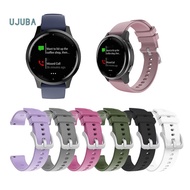 [ujuba]Watch Band 20mm/22mm Plaid Soft Silicone Watchband Wrist Strap Replacement for Garmin Venu SQ/Venu/Vivoactive 3 4/Forerunner 245