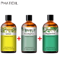 [100ML x 3bottles ] PHATOIL Eucalyptus Lemon Peppermint Essential Oil for Aromatherapy Breathe Relaxation