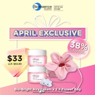 [$33 Pick] BIO ESSENCE Bio-Bright Hydra Glow Creams 30g x2 - All Day / Airy Moist + FREE Flower Bag