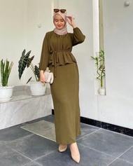 Giovanno Store Fashion One Set Wanita Rok Naomi Crinkle Ukuran MLXL Kekinian Setelan Wanita Baju Dan