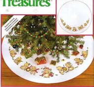 Free delivery Top Quality lovely counted cross stitch kit Christmas Bear Table Skirt Cloth