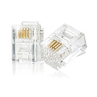 Blessed * Gold-Plated Three-Prong Crystal Head Telephone Wire Connector 6P4C RJ11 Cat 5e STP FTP {1 