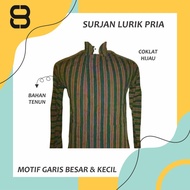 surjan lurik pria baju lurik baju adat jawa surjan dewasa sorjan lurik - gb hijau l