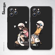 Casing Oppo Reno 10x zoom 7 6 5 4 3 2 Pro Z F 5G By Bike Couple Square Phone Case Soft TPU Cover
