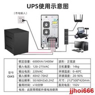 ✅店長推薦✅山特ups不間斷電源C6KS在線式6KVA/5400W穩壓備用電源長延時套餐