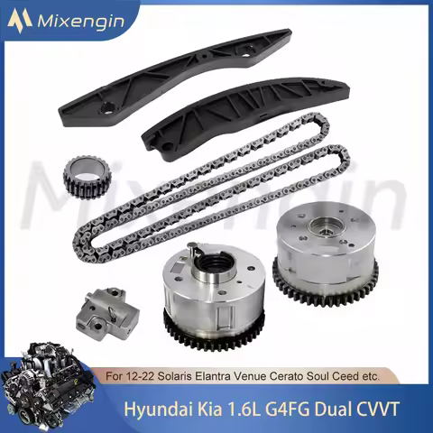 Timing Chain Kit With VVT Gear Fit 2012-2022 1.6 L T G4FG Dual CVVT For Hyundai Solaris Elantra Kia 