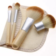 Eco-Friendly Makeup Brush Custom Logo Bamboo 4pcs/Set Set With Bag