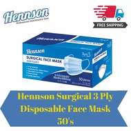 Hennson 3 Ply Surgical FaceMask (50's) (9.9 Sales)