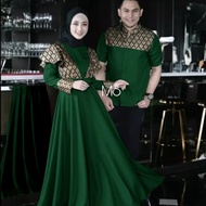 KEMEJA Prinsa Package Of Batik Clothes Couple Muslim Couples Men Women Party Invitation For Eid 2022 Newest Set 2in1 Syari Maxi Robe And Koko Shirt