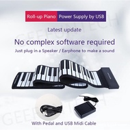 88 Keys Roll Up Piano with pedal Protable silicone piano