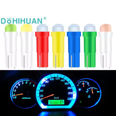 DOHIHUAN 8PCS Led T5 Indicator Bulb 73 17 2721 COB W3W Dashboard Plate Panel Switch Radio Signal Lam