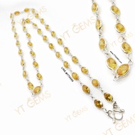 สร้อยคอบุษราคัม สร้อยคอเงินแท้ พลอยบุษราคัม (CZ) 24 นิ้ว YTG-9097