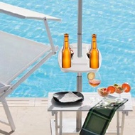 Patio Umbrella Table Tray Outdoor Umbrella Table Tray with 4 Cup Holders Beach Table Outdoor Umbrell