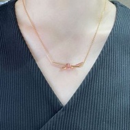 【包順豐+運費險】Tiffany蒂芙尼玫瑰金粉鑽繩結鈕釦項鍊 香港現貨附原裝盒袋卡塵袋