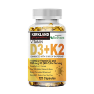 KIRKLAND Vitamin D3 K2 10000 IU (250 mcg) D3 + 200 mcg K2 MK7 ，การบำรุงกระดูก ฟัน และกล้ามเนื้อ