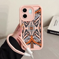 Case For Infinix Smart 9 9 HD Hot 50i Phone Three-Color Symbol Silicone Shockproof Strap
