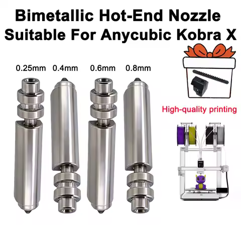 For Anycubic Kobra X Nozzle KX Bimetal Nozzles 0.25/0.6/0.8/0.4mm One-piece Hotend Nozzle Resistant 