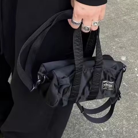 Porter Shiny Material Soft Mini Handbags Tote Bag Duffle Casual Sling Shoulder Bag Crossbody Bag Sma