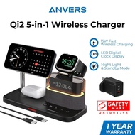 Anvers Qi2 Wireless Charger Stand with Clock Fast Charging Station for IPhone, IWatch, AirPods C09