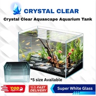 Crystal Clear Glass Aquascape Fish Tank Aquarium Tank Ikan Kaca 60cm / 50cm / 40cm / 35cm / 30cm