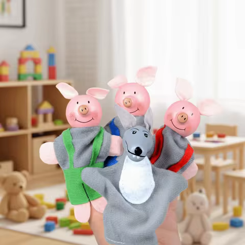Mini Hand Finger Puppets Fairy Tales Cartoon Animal Plush Dolls Brain-boosting Cloth Material Puppet
