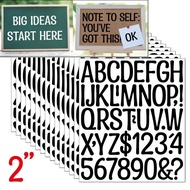 3 Sheets 2 Inch Artistic Alphabet Number Stickers Diy Words Letter Sticker For Bulletin Board Mailbo